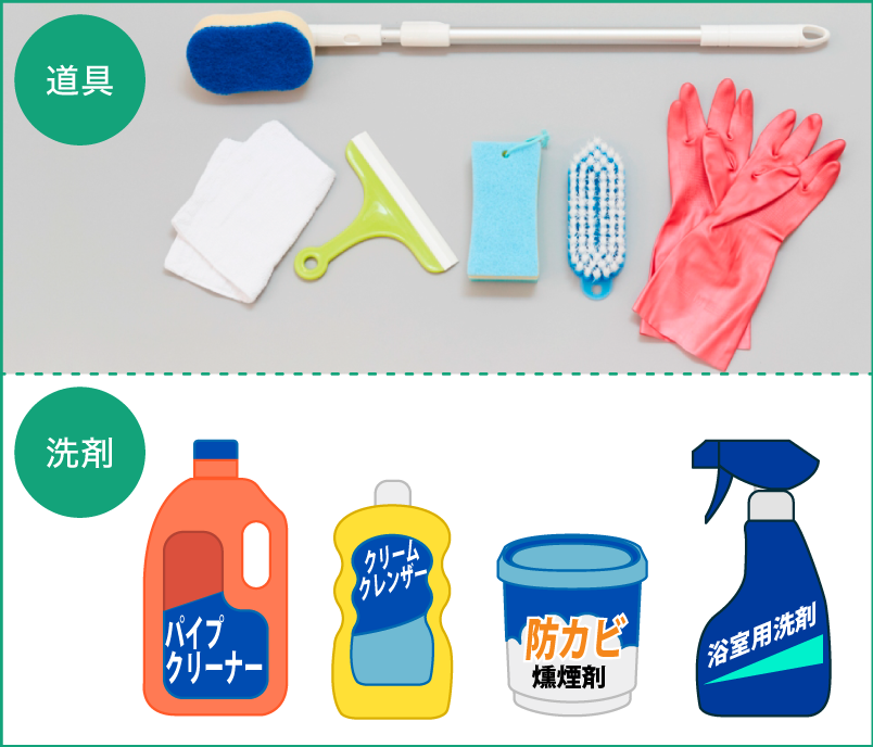 浴室掃除に必要なもの