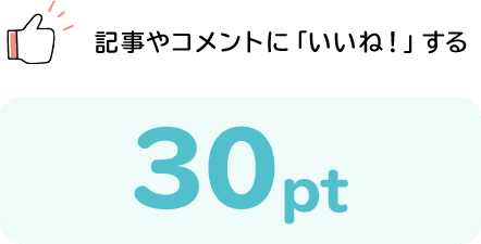 記事やコメントに「いいね!」する 30pt